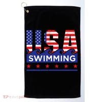 Usa Swimming Artwork For A Swimmer Golf Towel thumb 0