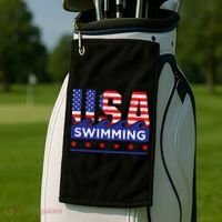 Usa Swimming Artwork For A Swimmer Golf Towel thumb 2