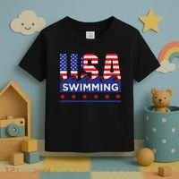 Usa Swimming Artwork For A Swimmer Toddler T-Shirt thumb 3