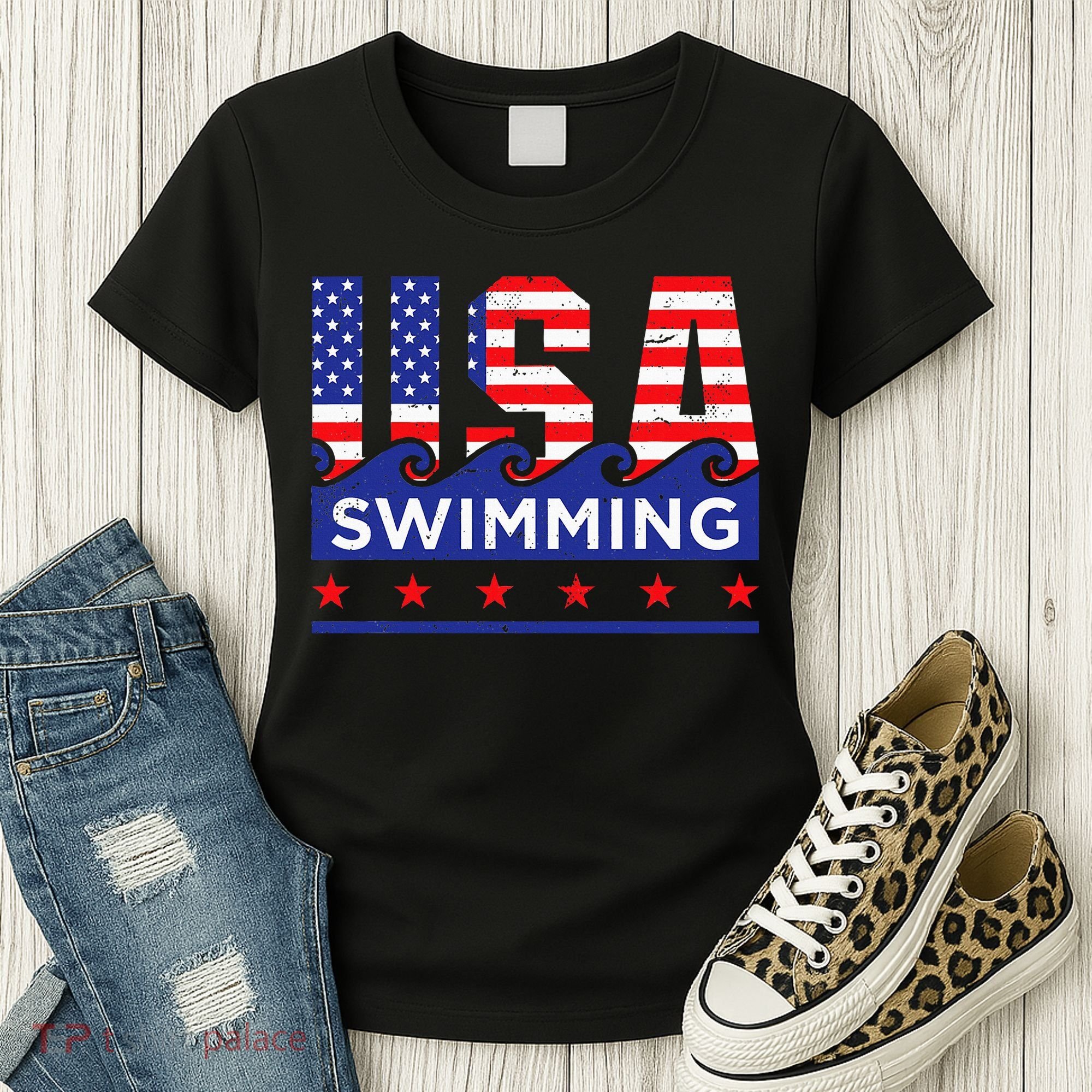Usa Swimming Artwork For A Swimmer Women's T-Shirt
