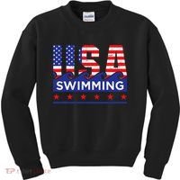 Usa Swimming Artwork For A Swimmer Kids Sweatshirt thumb 0