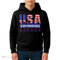 Usa Swimming Artwork For A Swimmer Kids Hoodie thumb 4