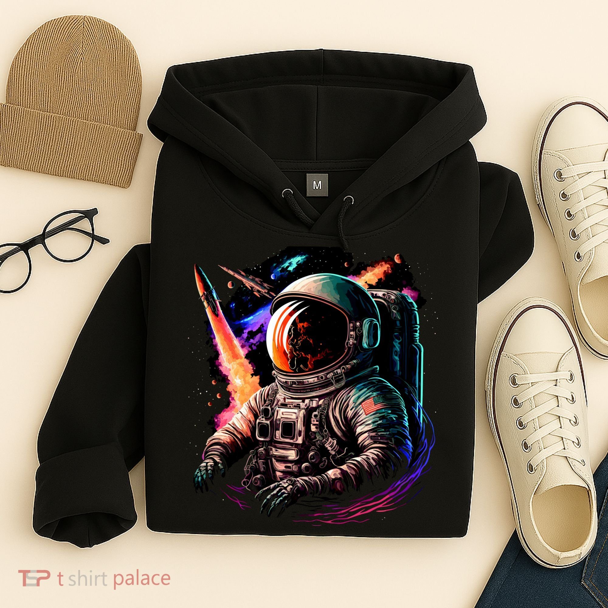 United States Astronaut With Rockets Hoodie