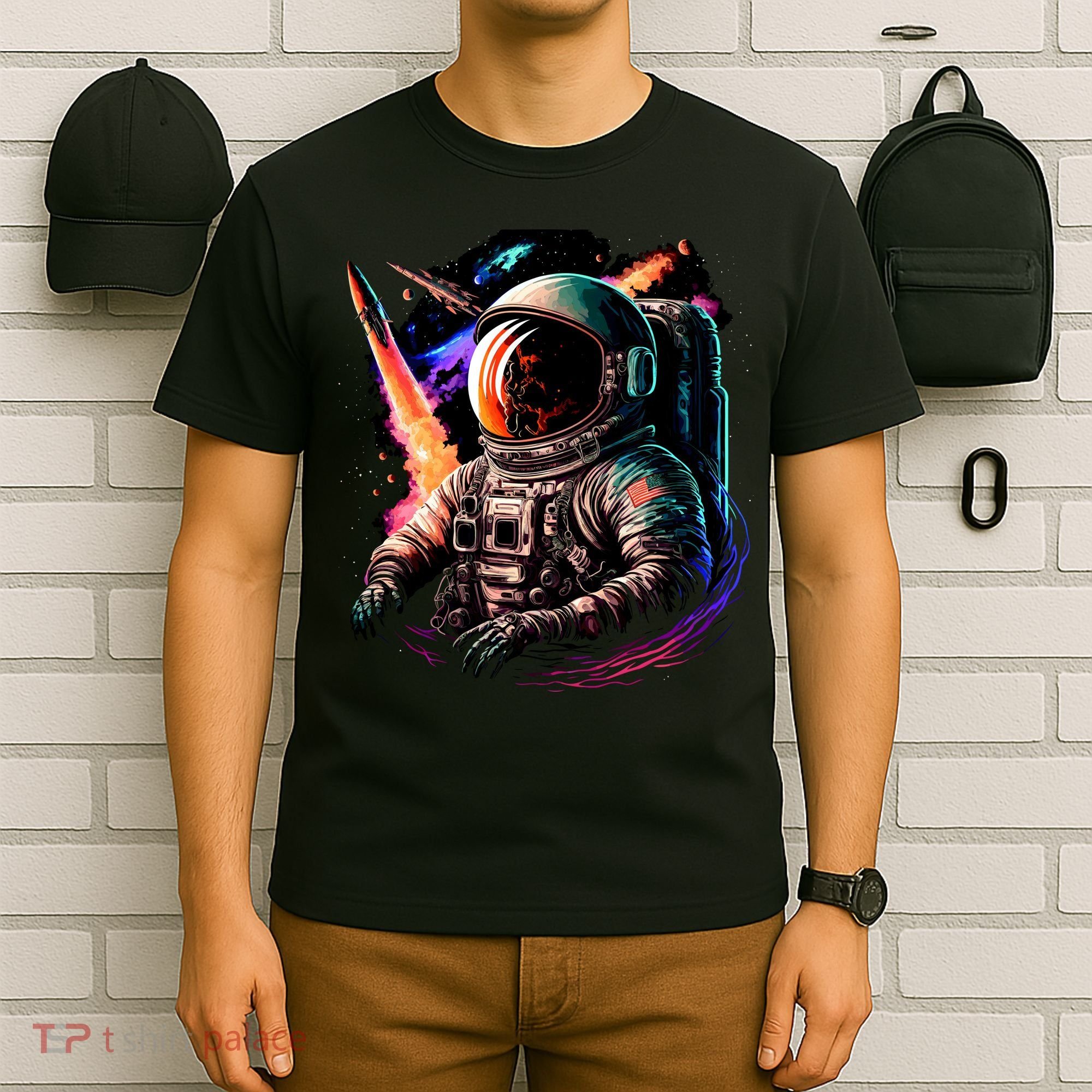 United States Astronaut With Rockets T-Shirt