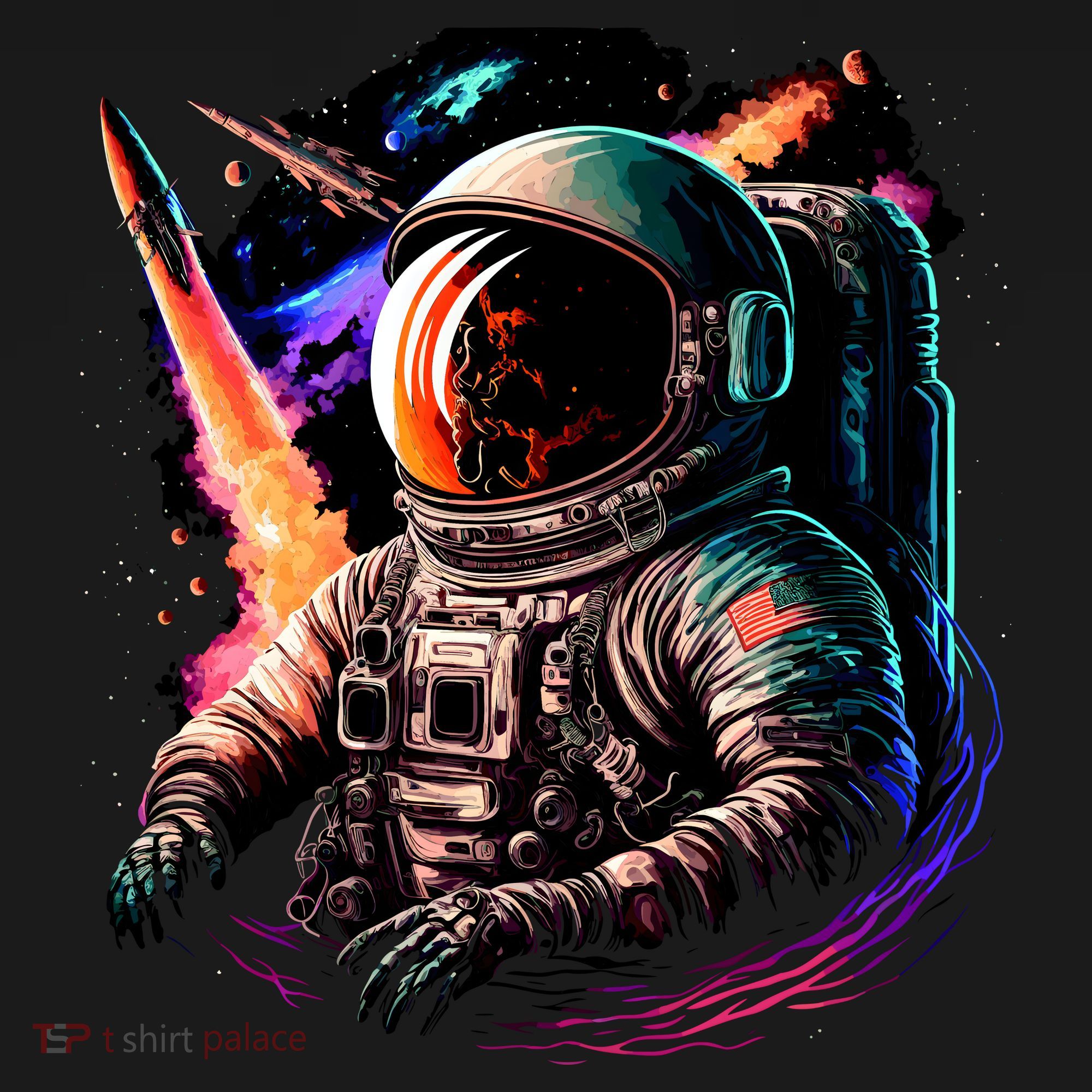 United States Astronaut With Rockets T-Shirt