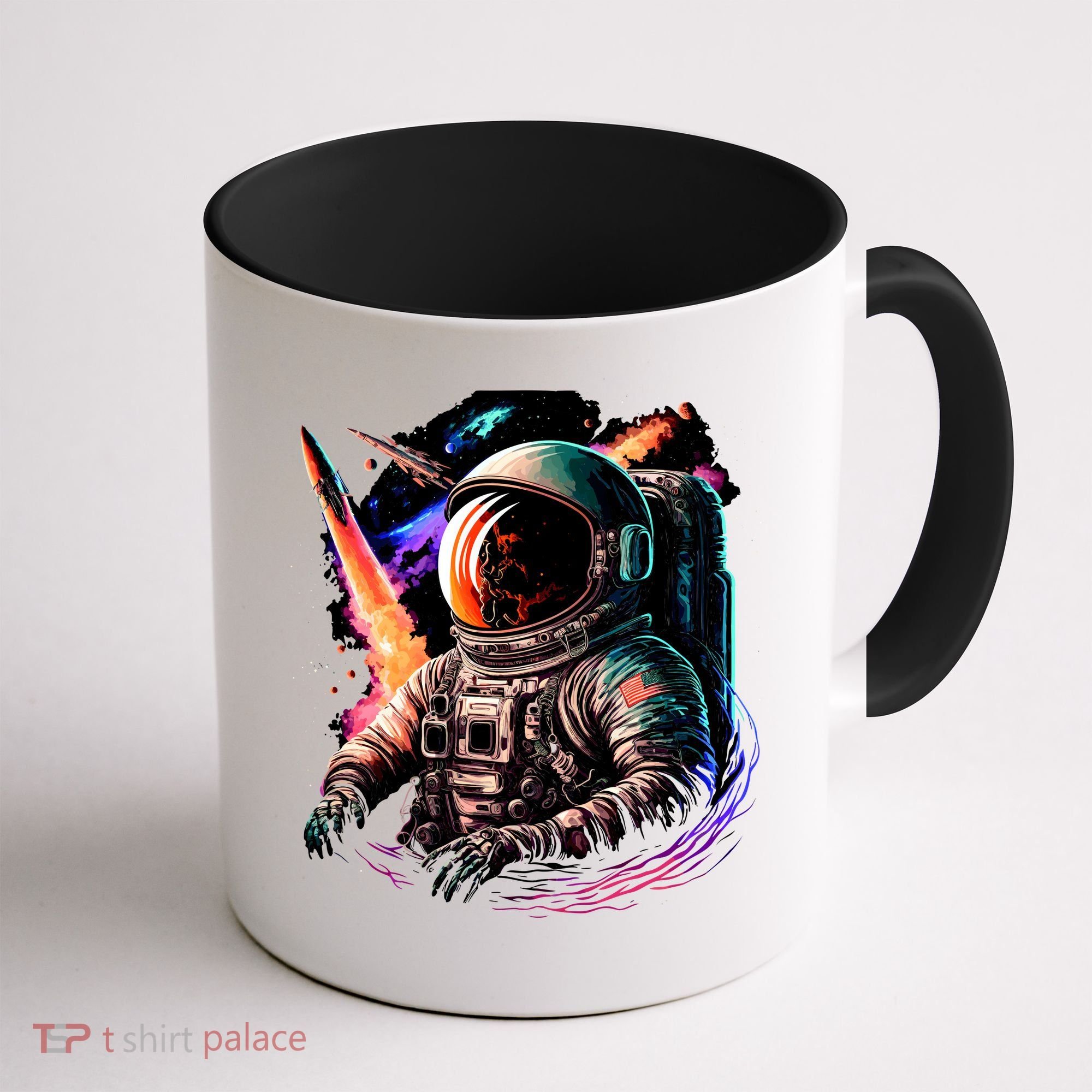 United States Astronaut With Rockets Coffee Mug