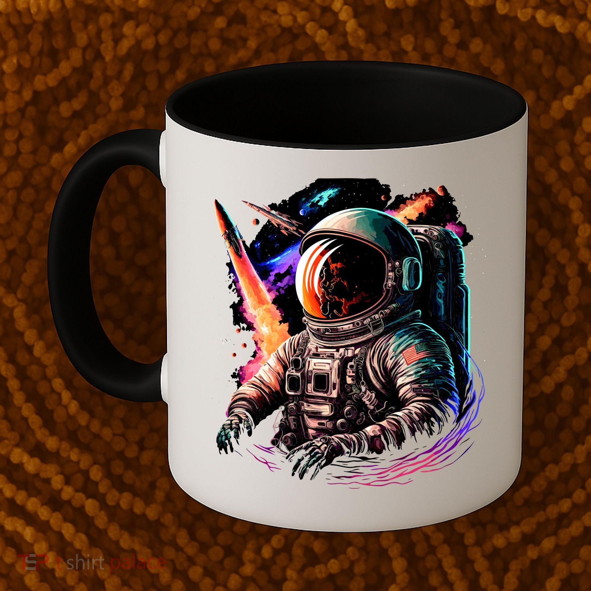 United States Astronaut With Rockets Coffee Mug
