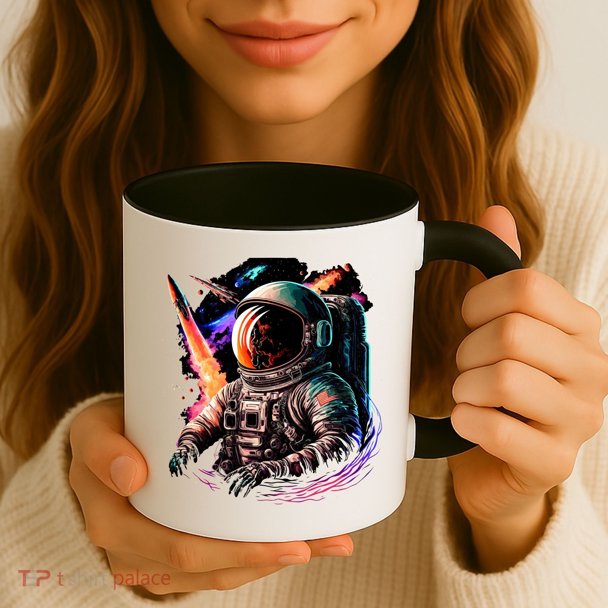 United States Astronaut With Rockets Coffee Mug