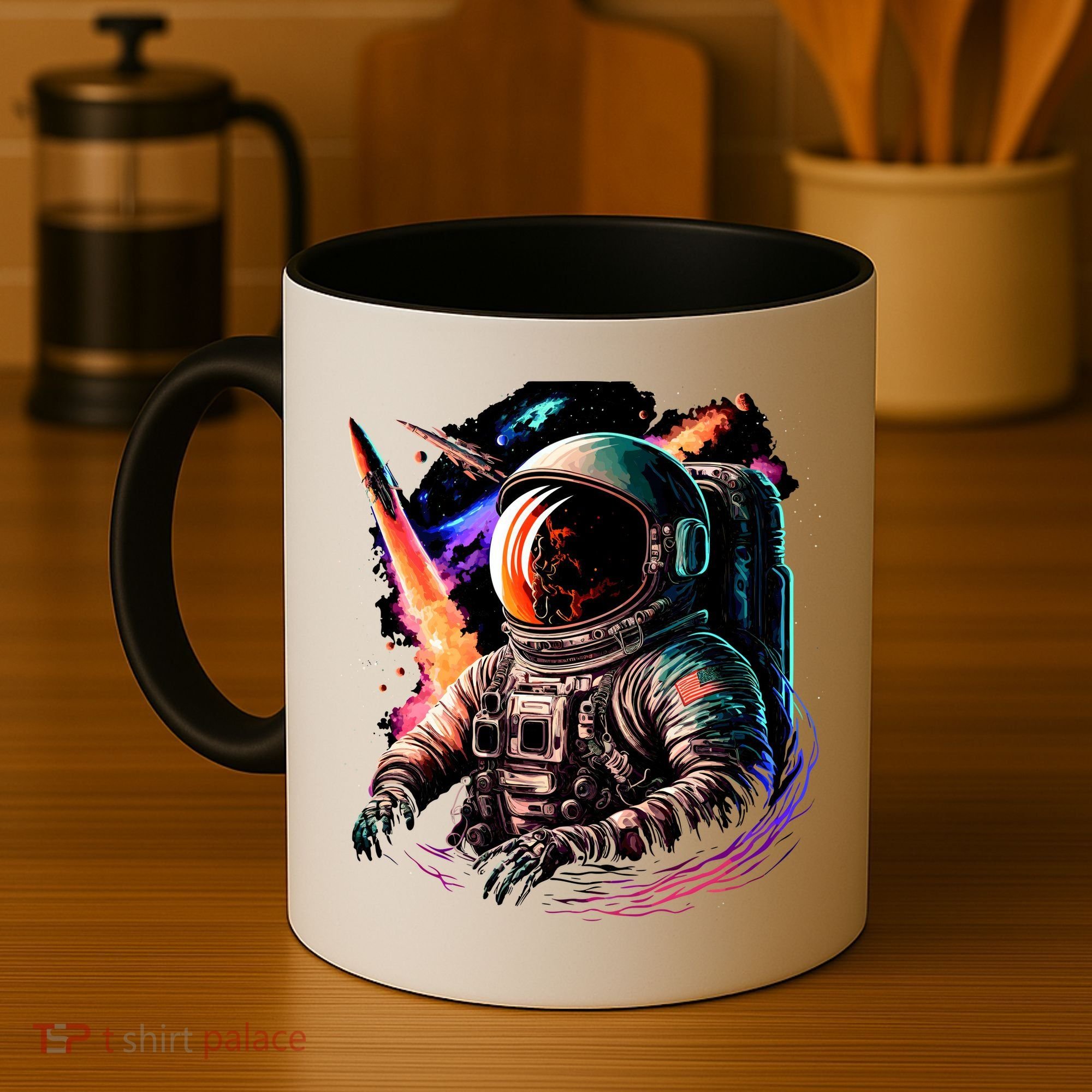United States Astronaut With Rockets Coffee Mug