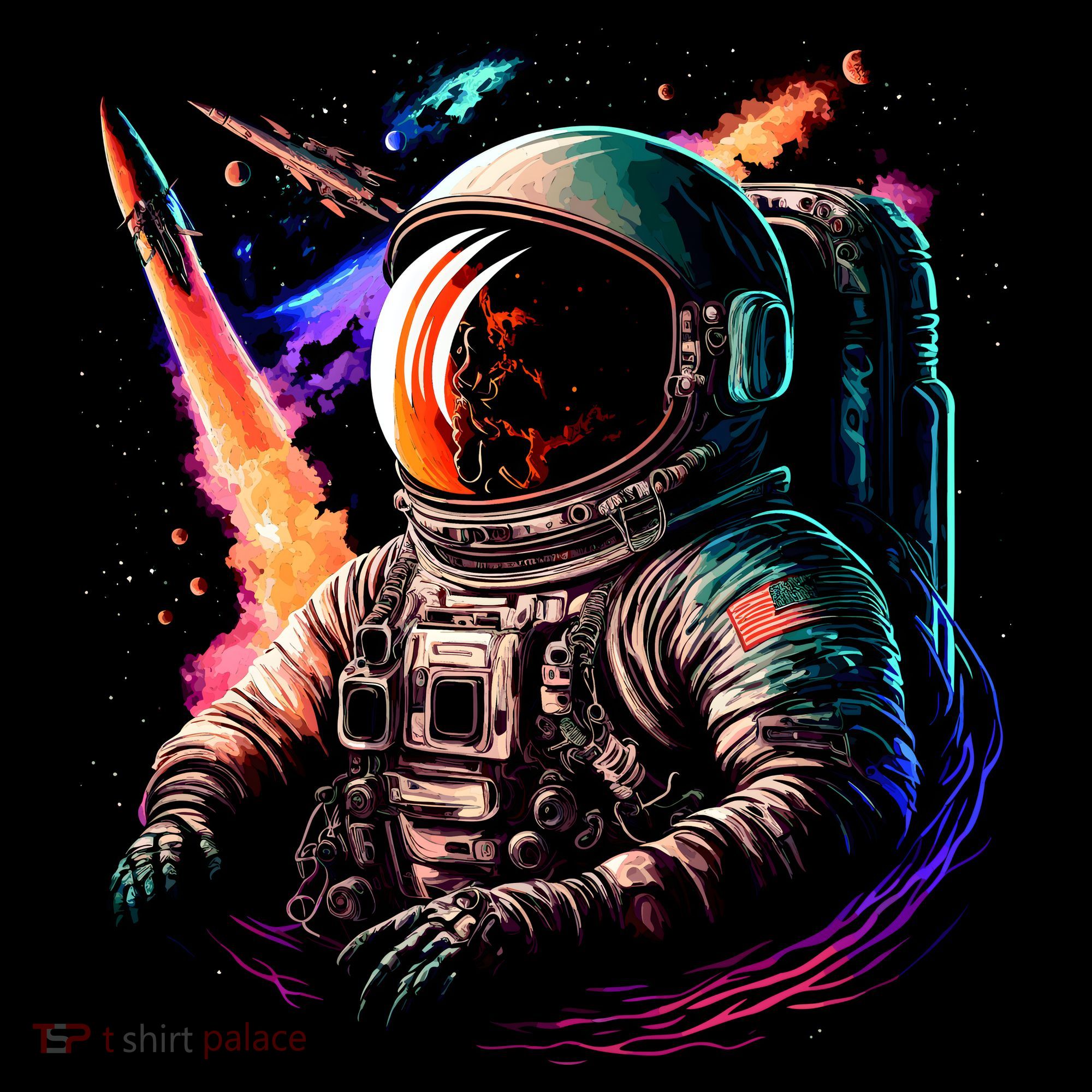 United States Astronaut With Rockets Women's Hoodie