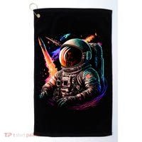 United States Astronaut With Rockets Golf Towel thumb 0