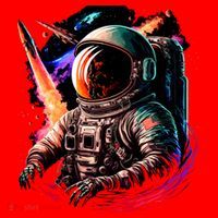 United States Astronaut With Rockets Santa Hat thumb 1