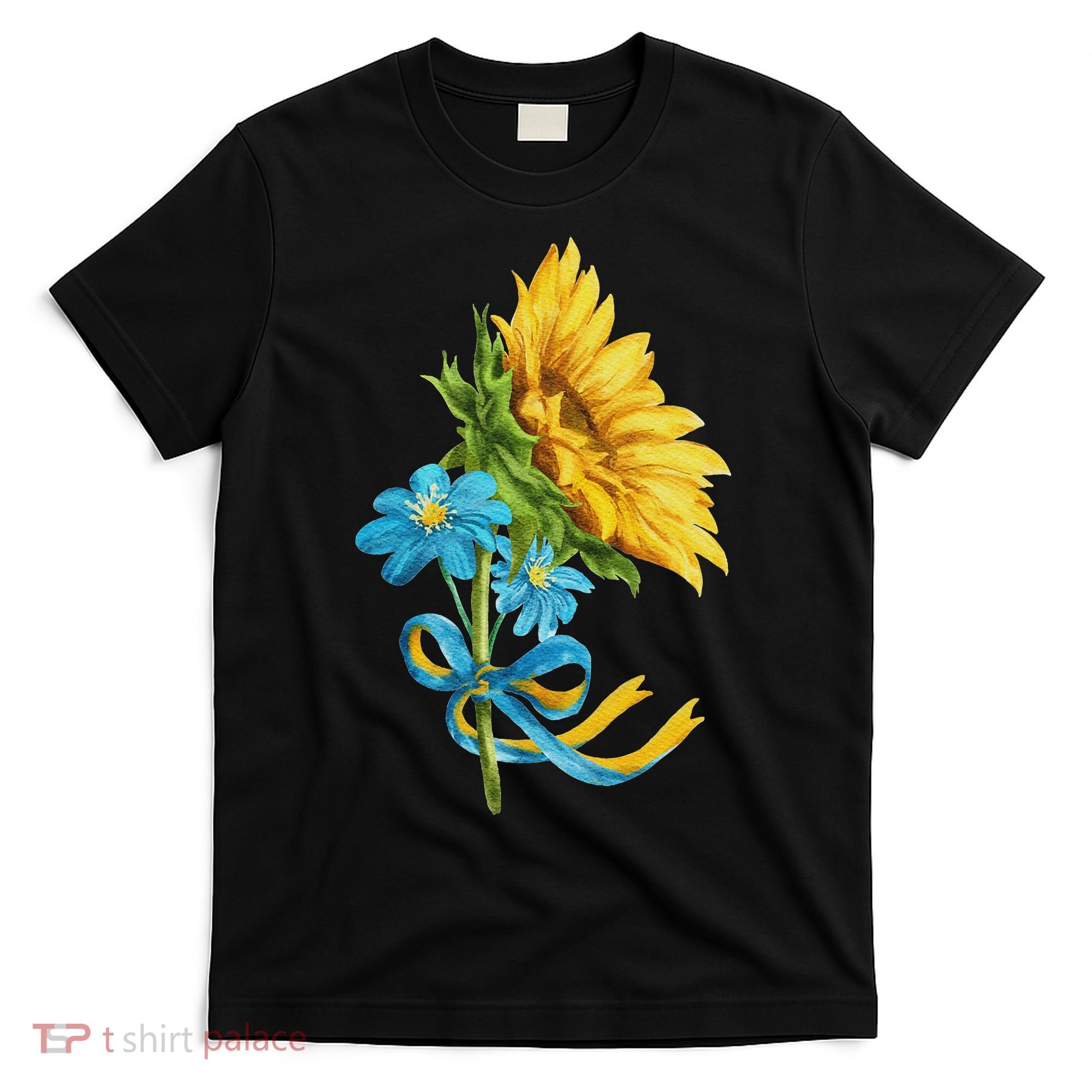 Ukraine Sunflowers And Wildflowers In Ukrainian Flag Colors T-Shirt