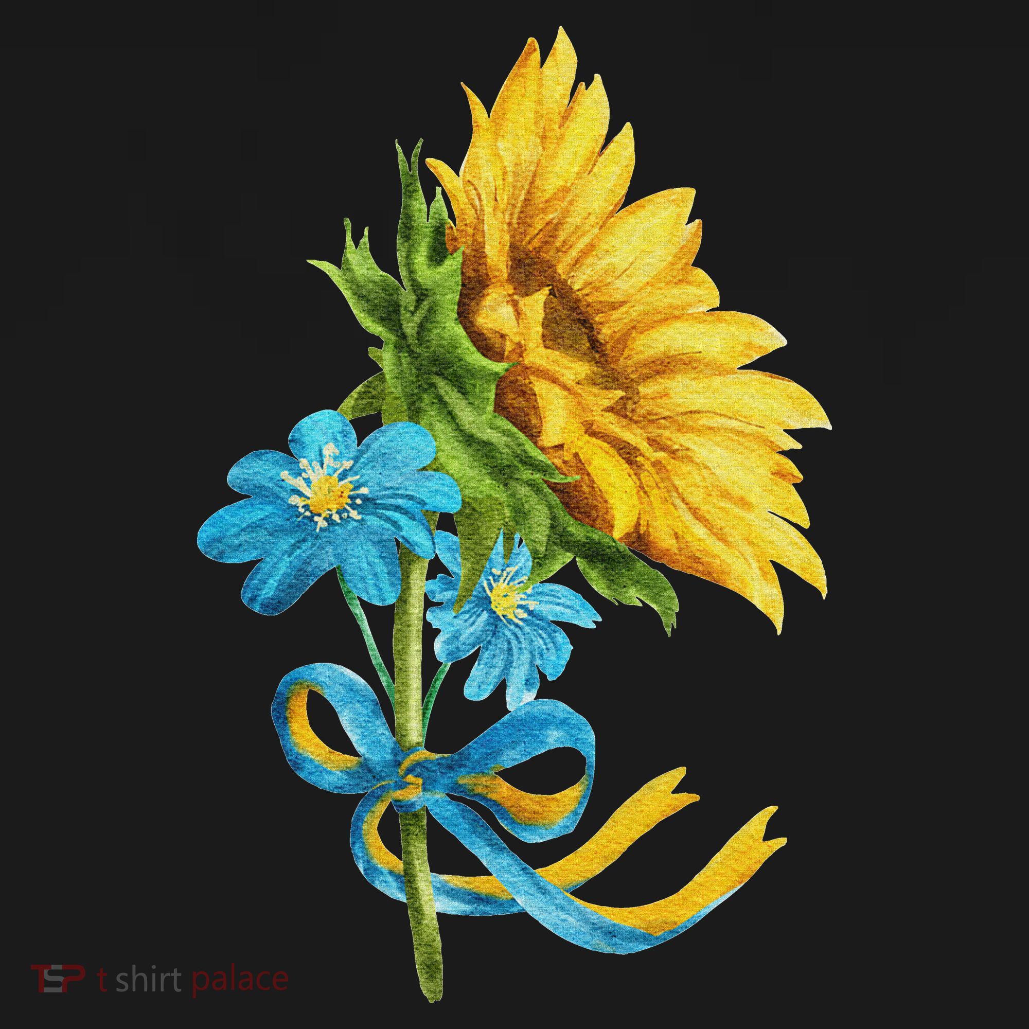 Ukraine Sunflowers And Wildflowers In Ukrainian Flag Colors T-Shirt