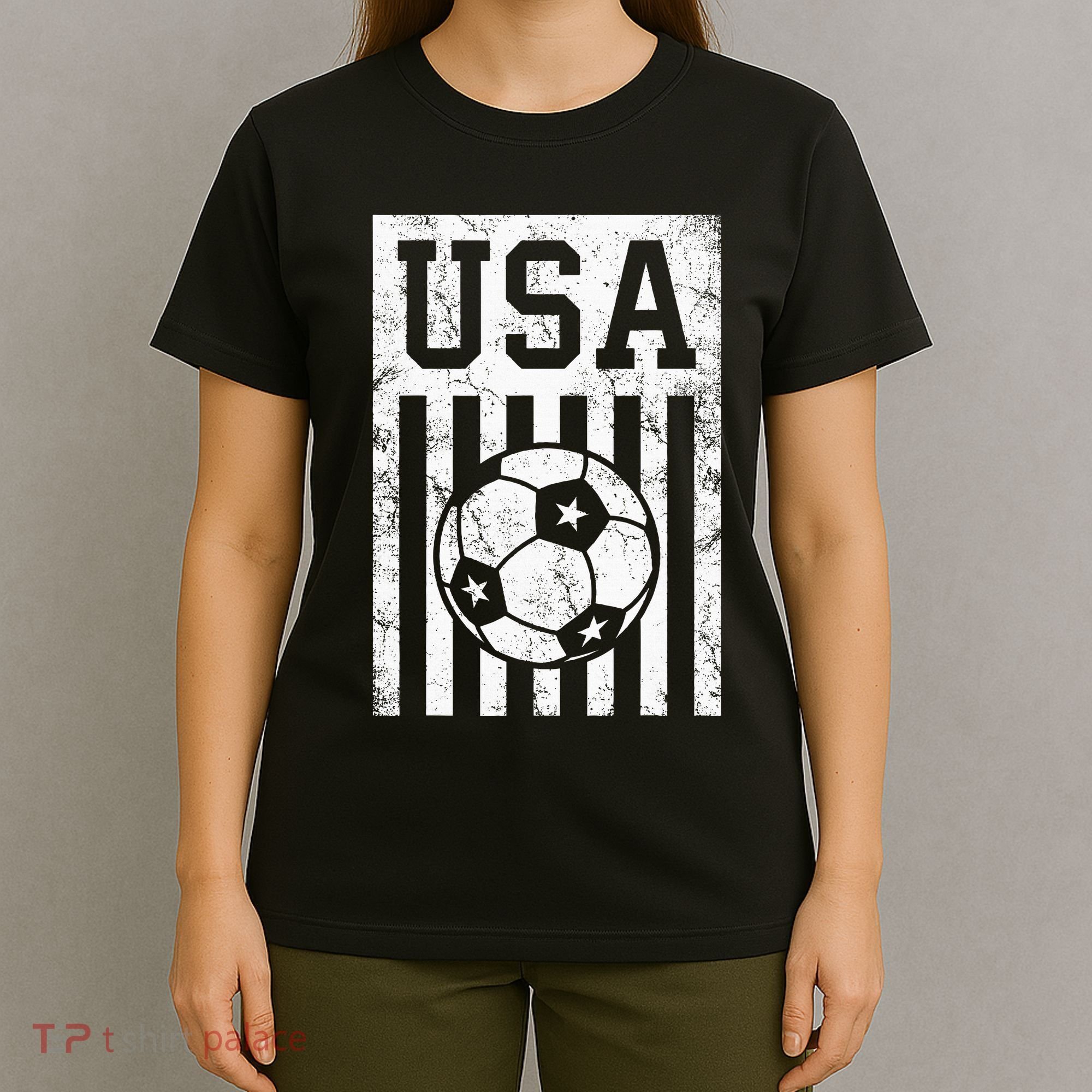 Usa Soccer American Flag American Soccer Fan T-Shirt