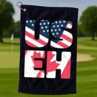 United States And Canada Saying Golf Towel thumb 1