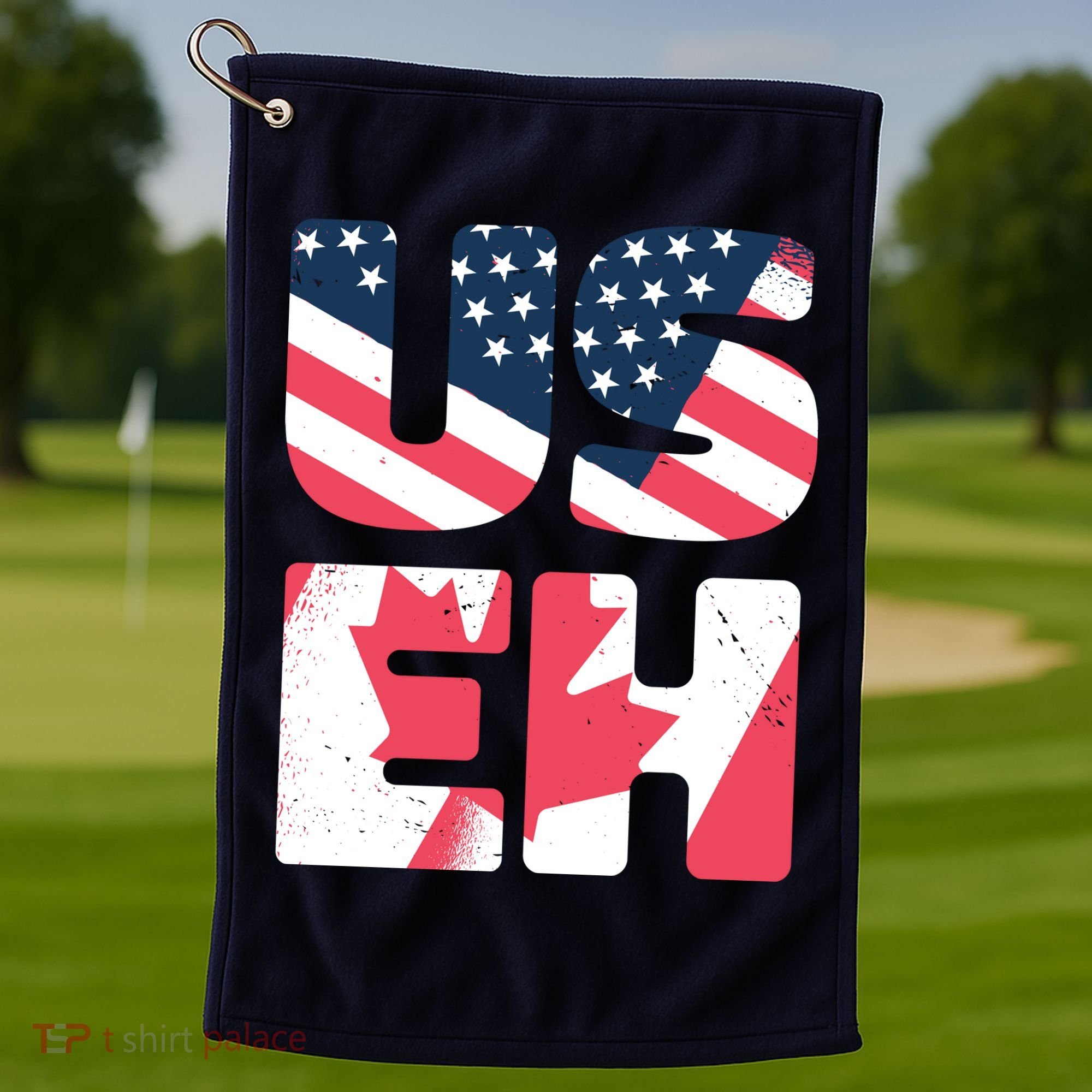 United States And Canada Saying Golf Towel