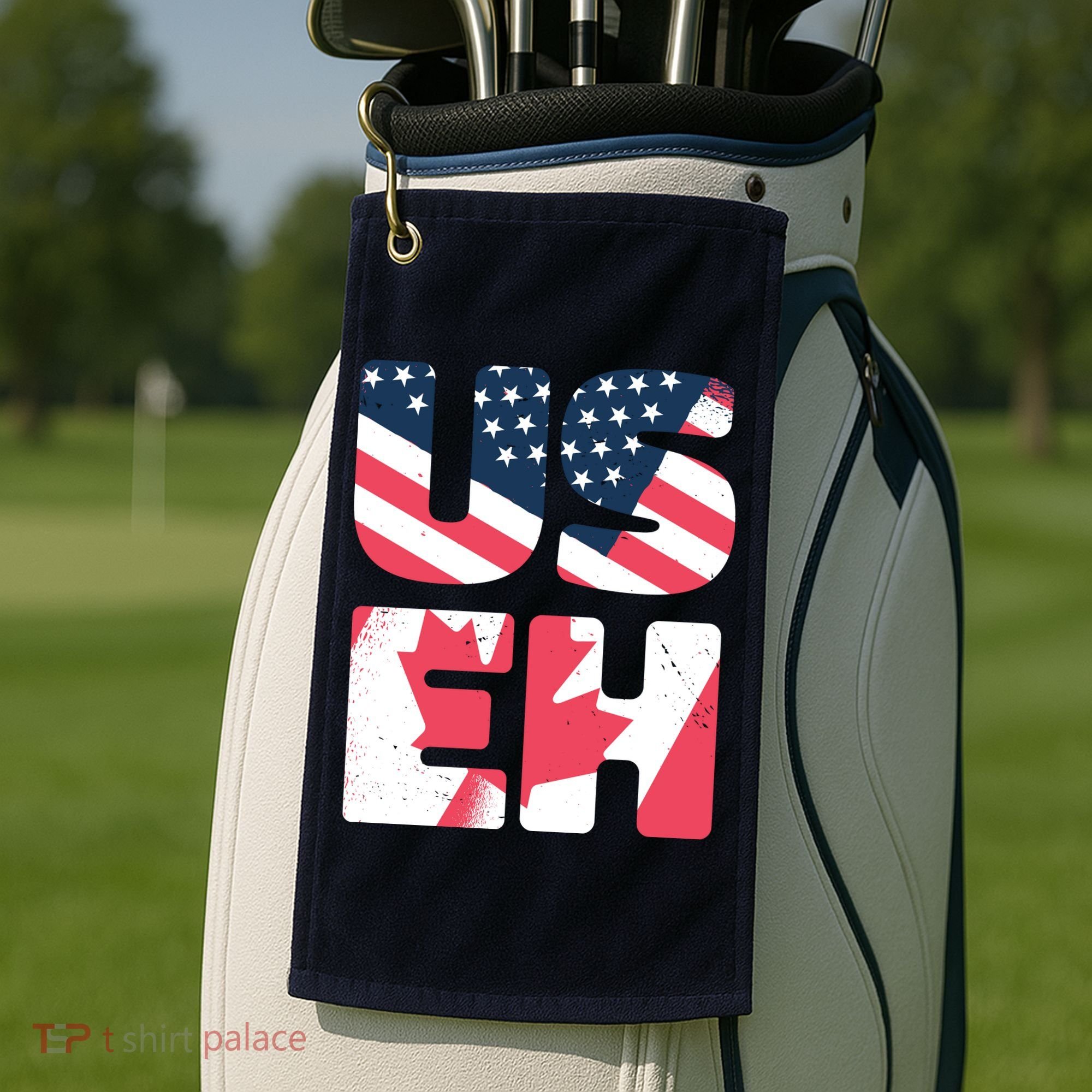 United States And Canada Saying Golf Towel