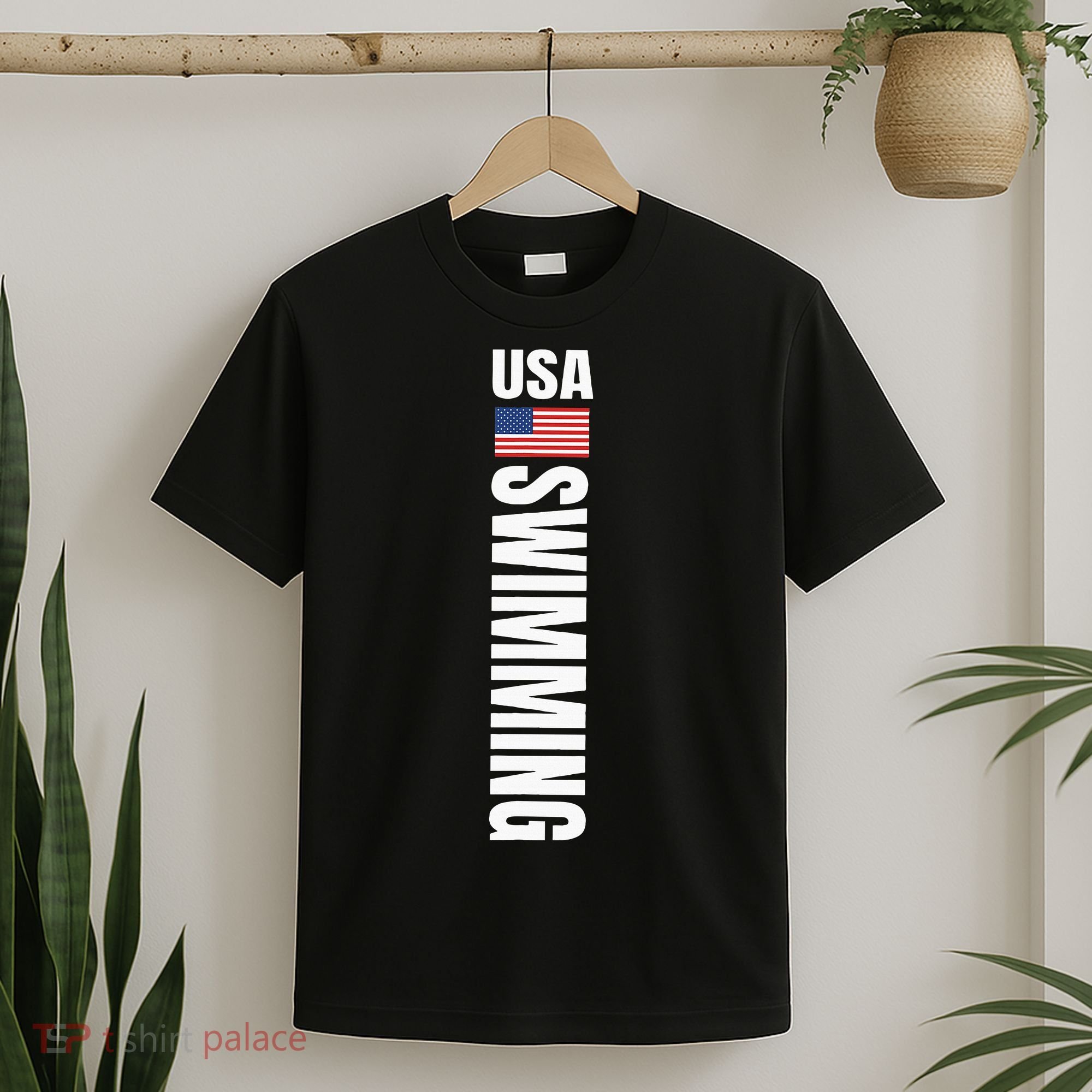 Usa Swimming American Flag Swim Sport Team T-Shirt