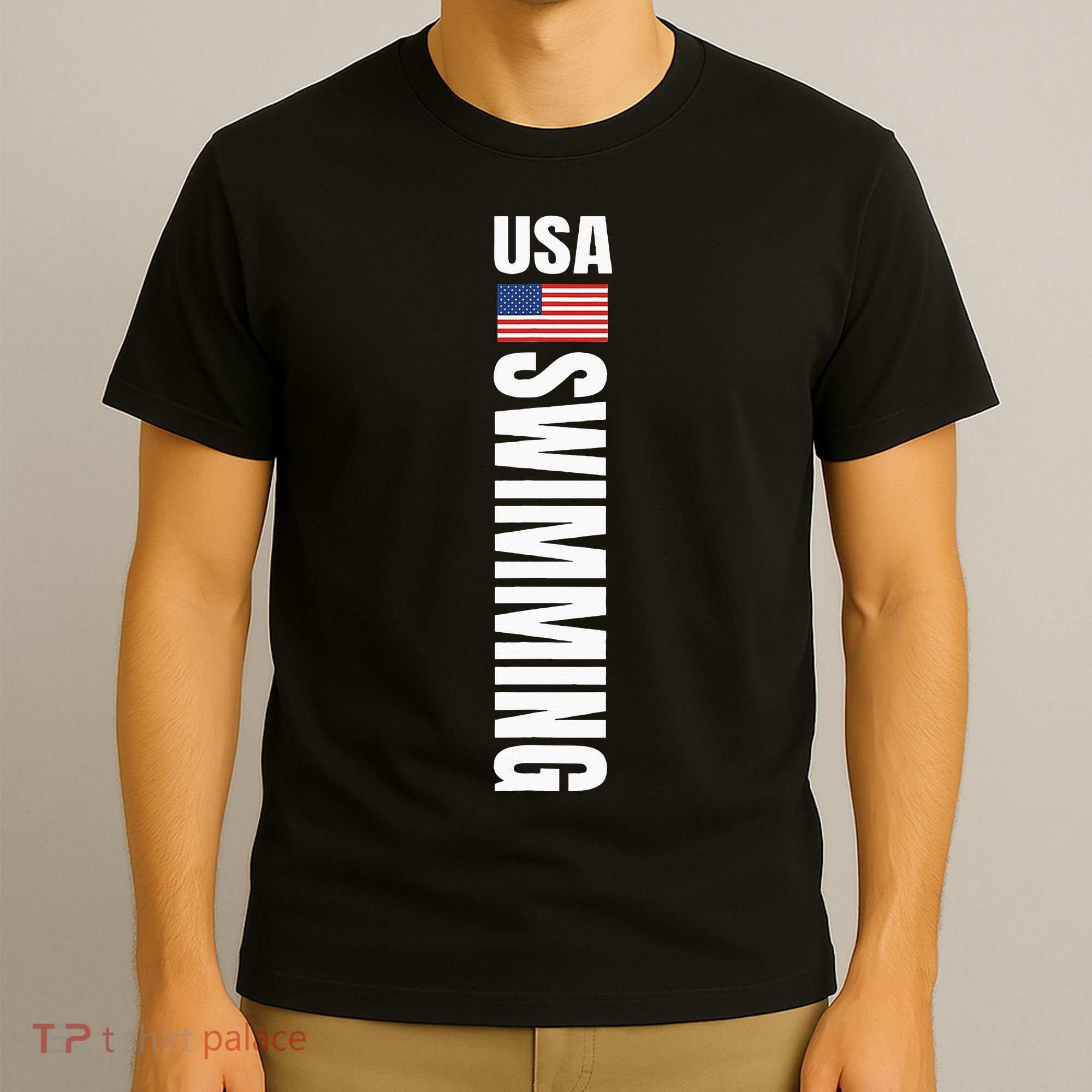 Usa Swimming American Flag Swim Sport Team T-Shirt