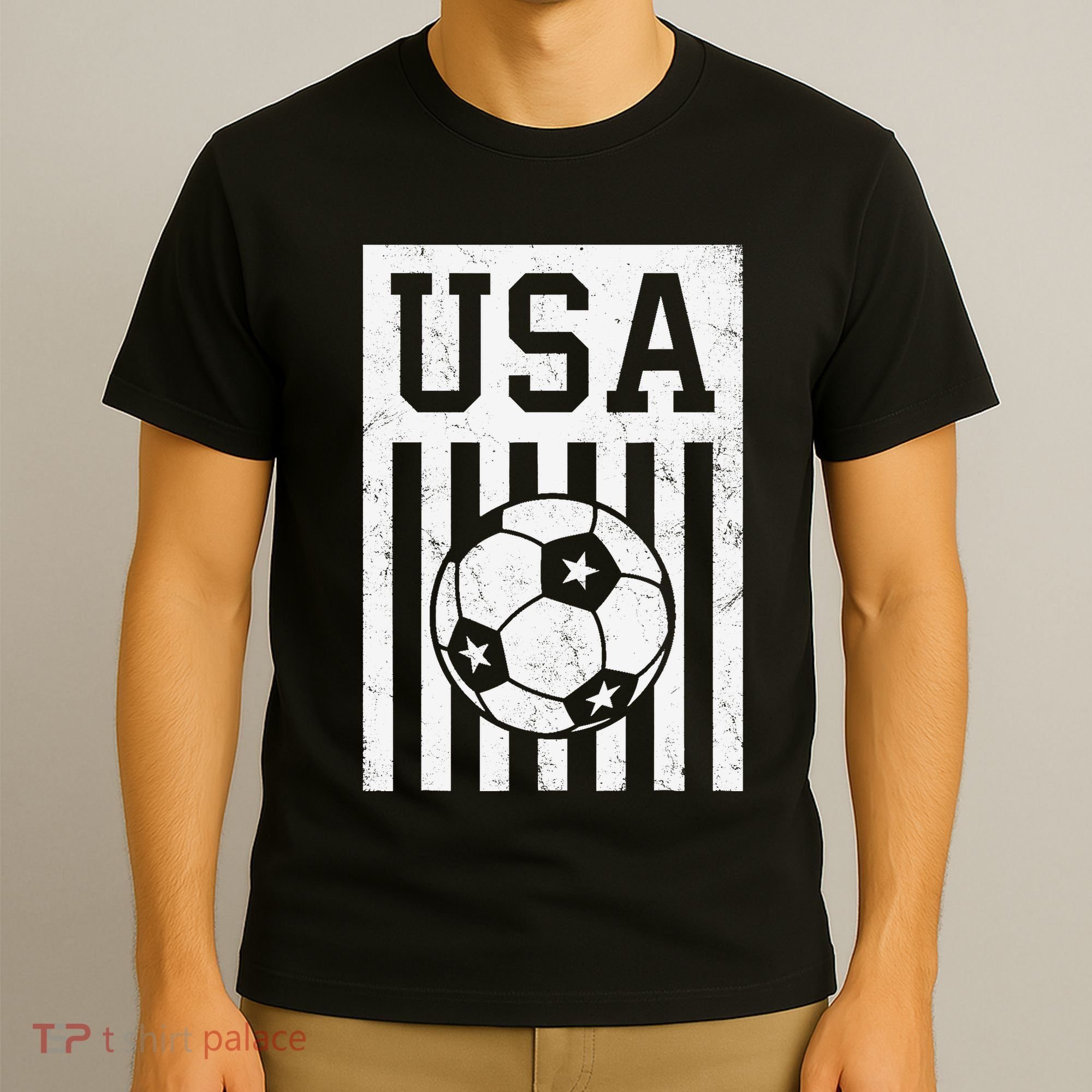 USA Soccer American Flag Soccer Fan T-Shirt