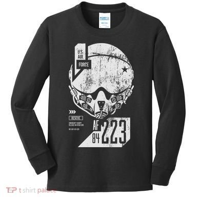 USAF Superior Pilot Helmet  Kids Long Sleeve Shirt
