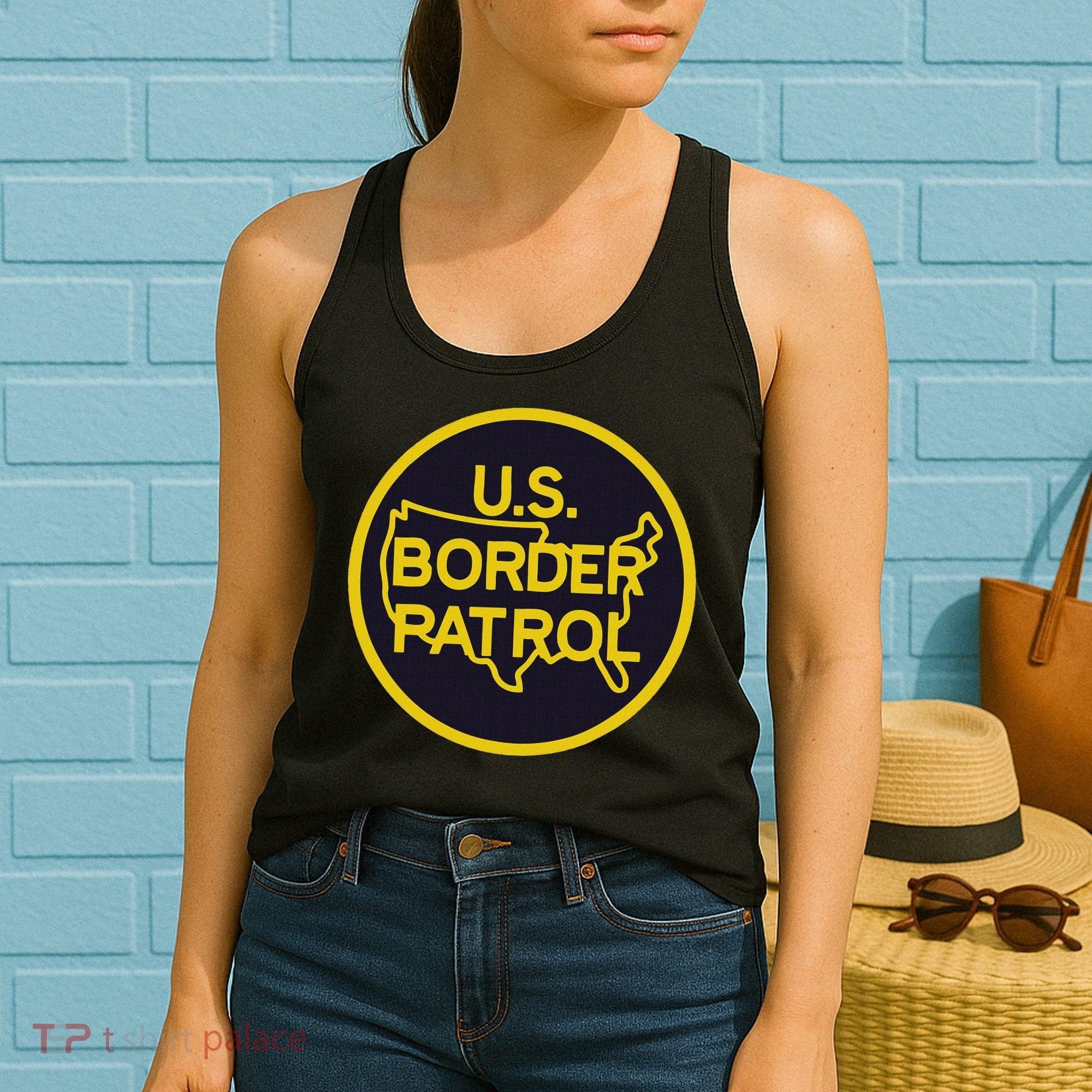 United States Border Patrol Immigration Border Wall Women's Tank Top
