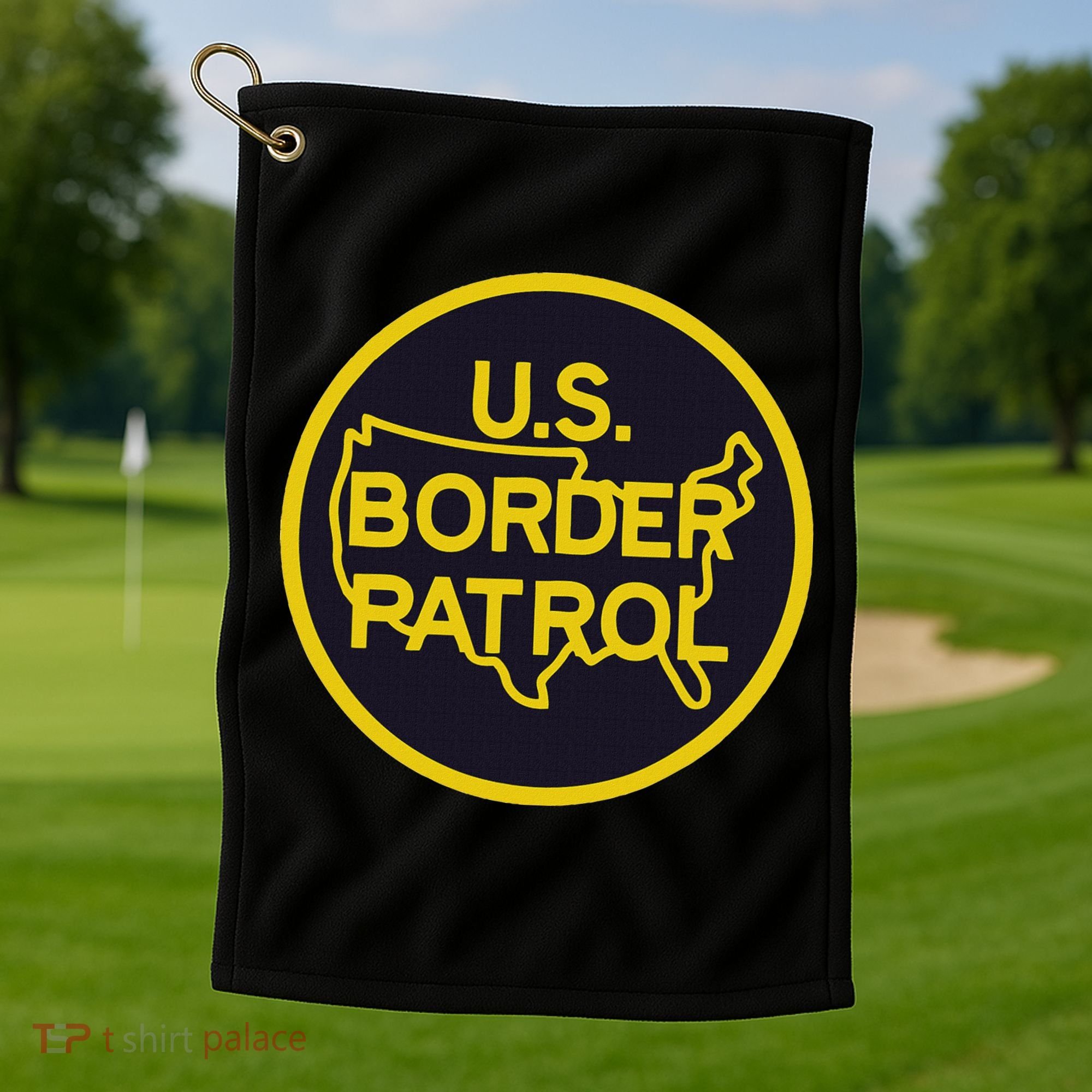 United States Border Patrol Immigration Border Wall Golf Towel