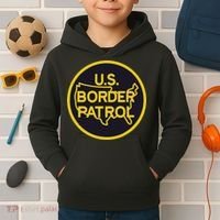 United States Border Patrol Immigration Border Wall Kids Hoodie thumb 2