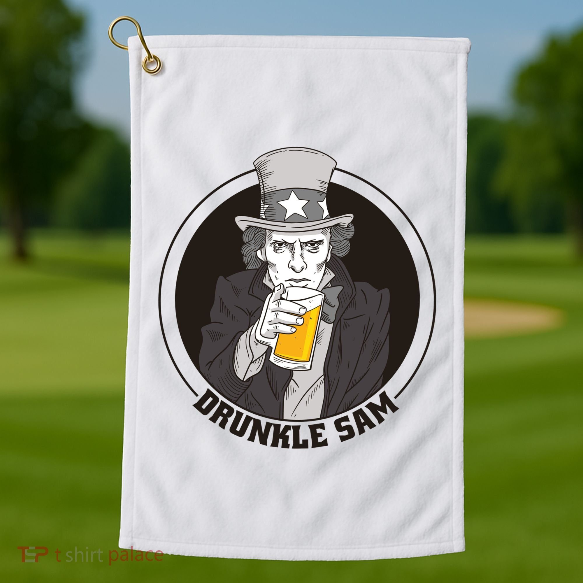 Uncle Sam Beer Golf Towel