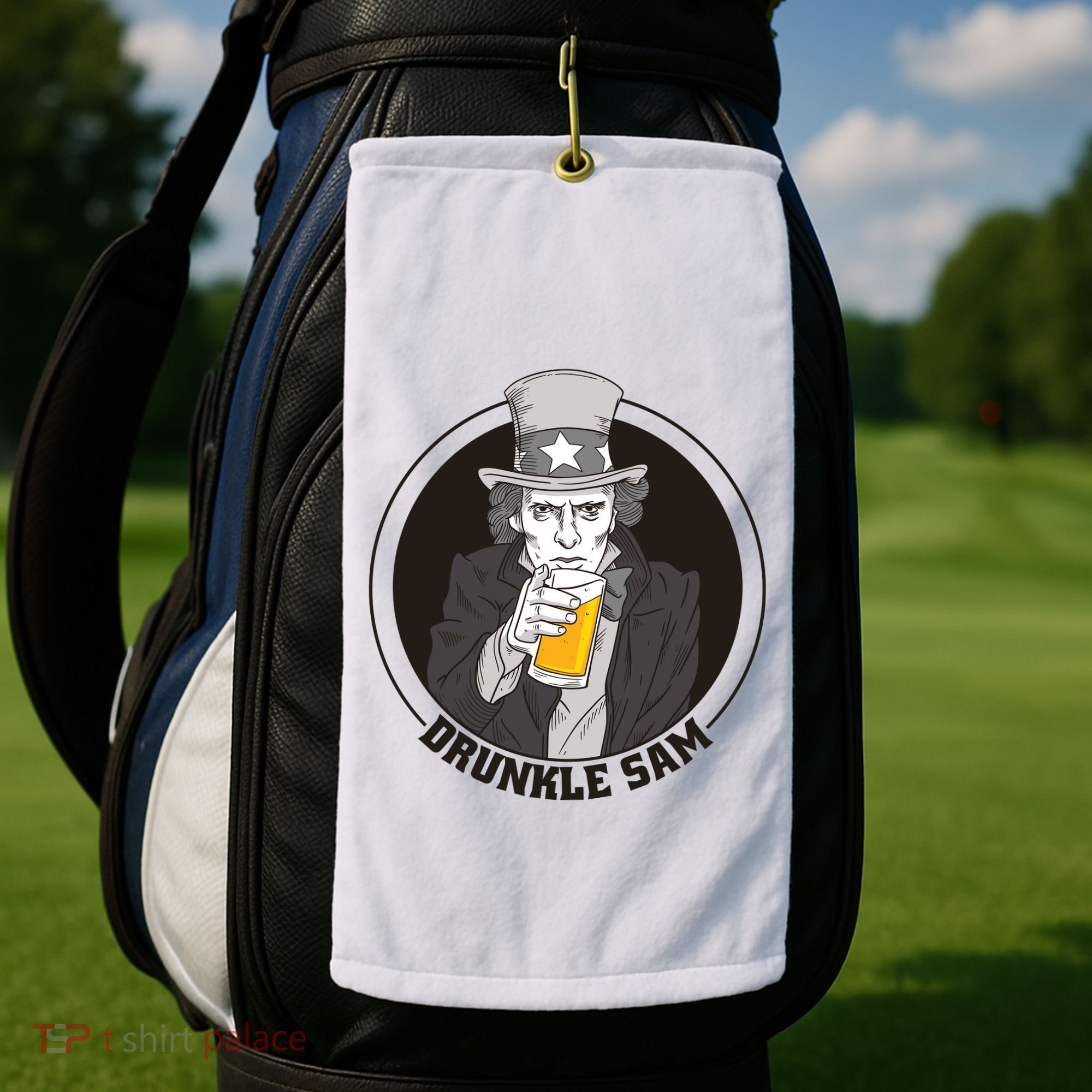 Uncle Sam Beer Golf Towel