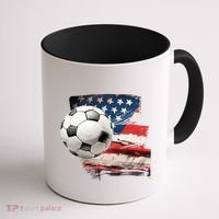 Usa Soccer Ball And Flag Coffee Mug thumb 1