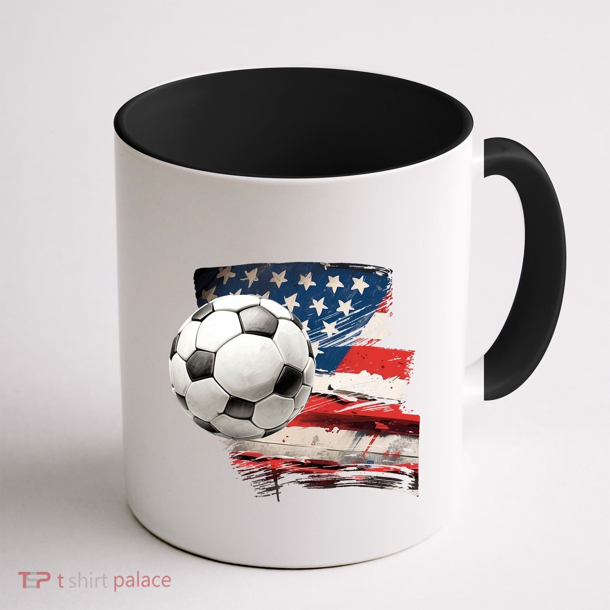 Usa Soccer Ball And Flag Coffee Mug
