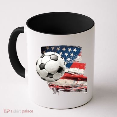Usa Soccer Ball And Flag Coffee Mug