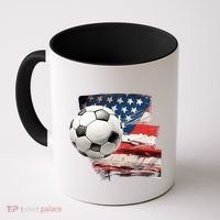 Usa Soccer Ball And Flag Coffee Mug thumb 0