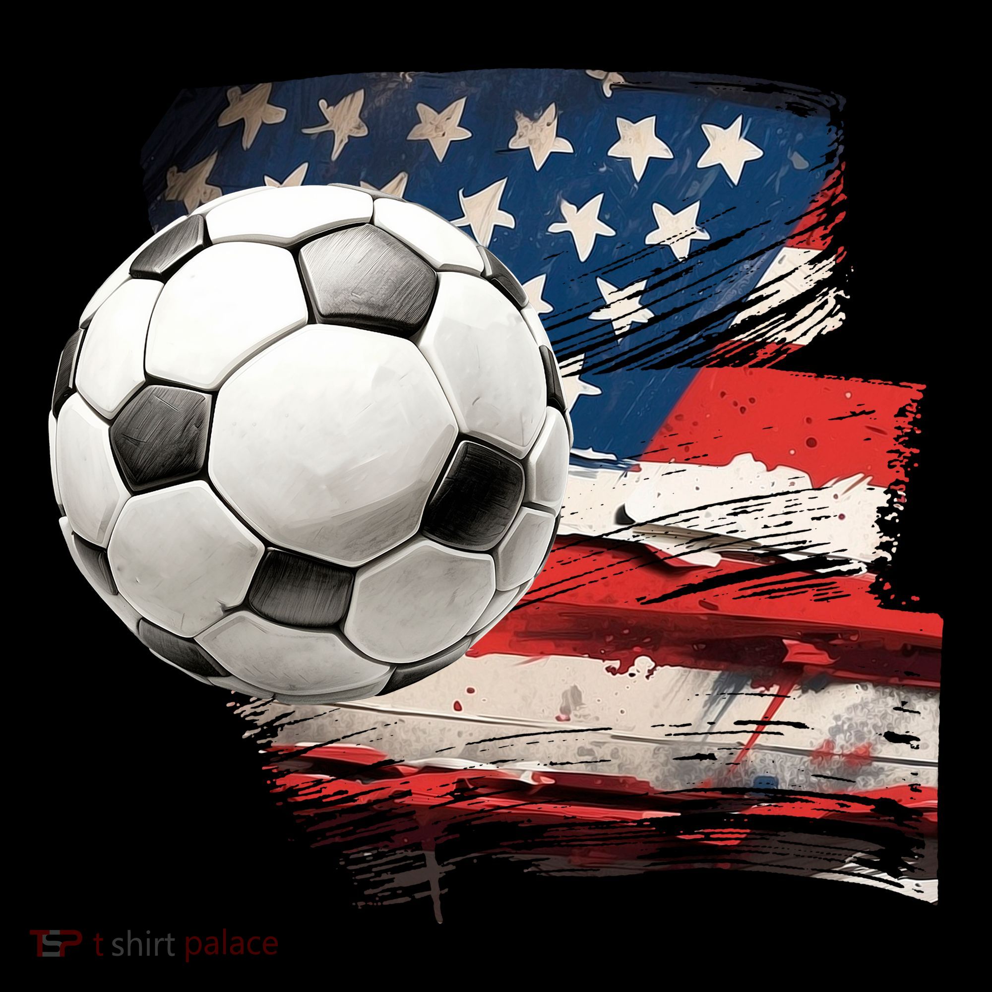 Usa Soccer Ball And Flag Coffee Mug