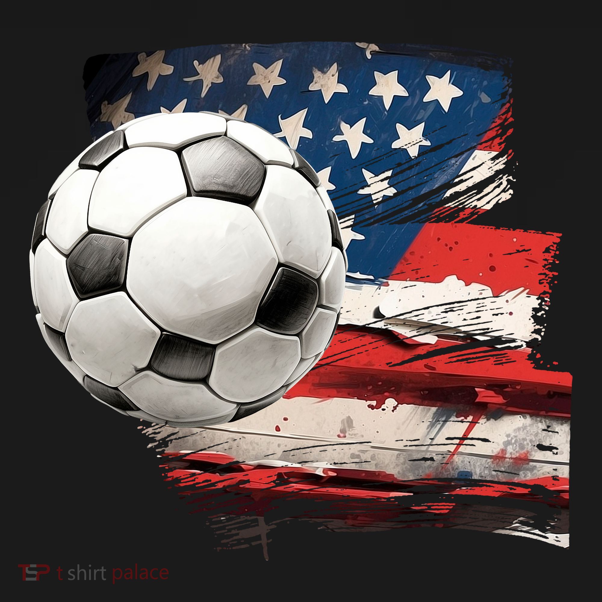Usa Soccer Ball And Flag Ornament