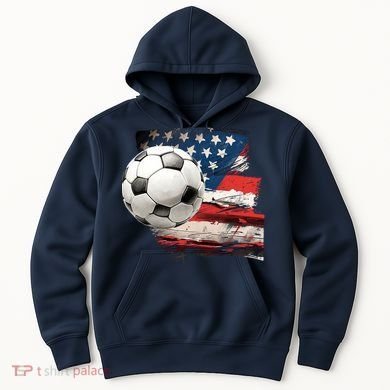 Usa Soccer Ball And Flag Hoodie