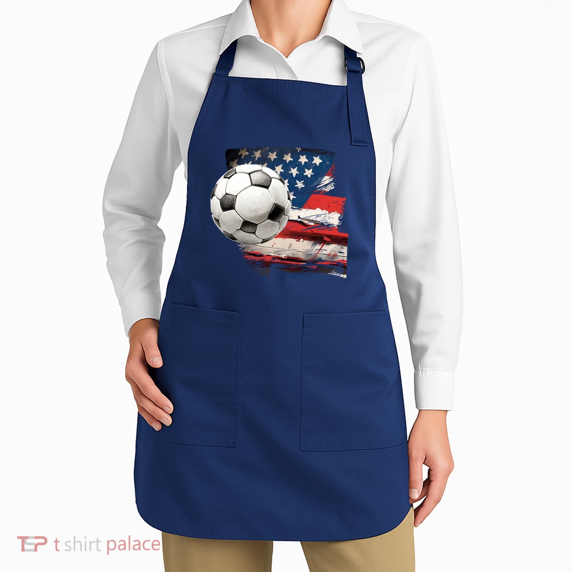 Usa Soccer Ball And Flag Apron