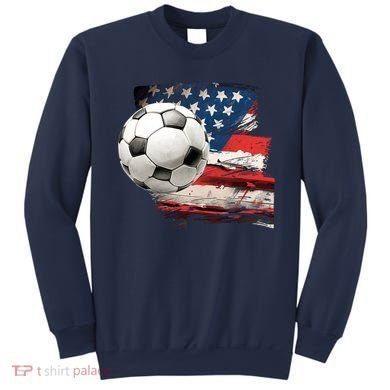 Usa Soccer Ball And Flag Sweatshirt