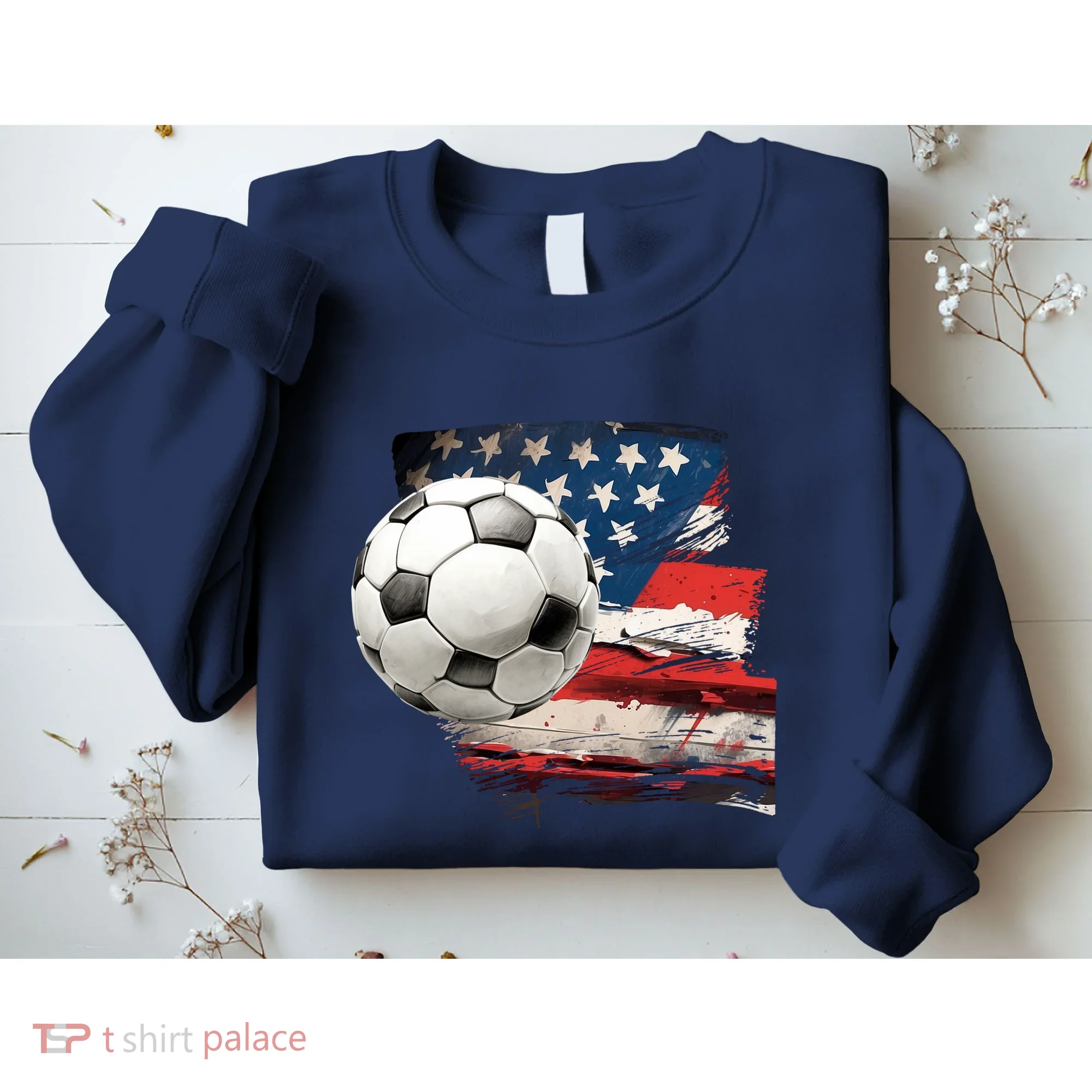 Usa Soccer Ball And Flag Sweatshirt