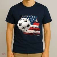 Usa Soccer Ball And Flag T-Shirt thumb 3
