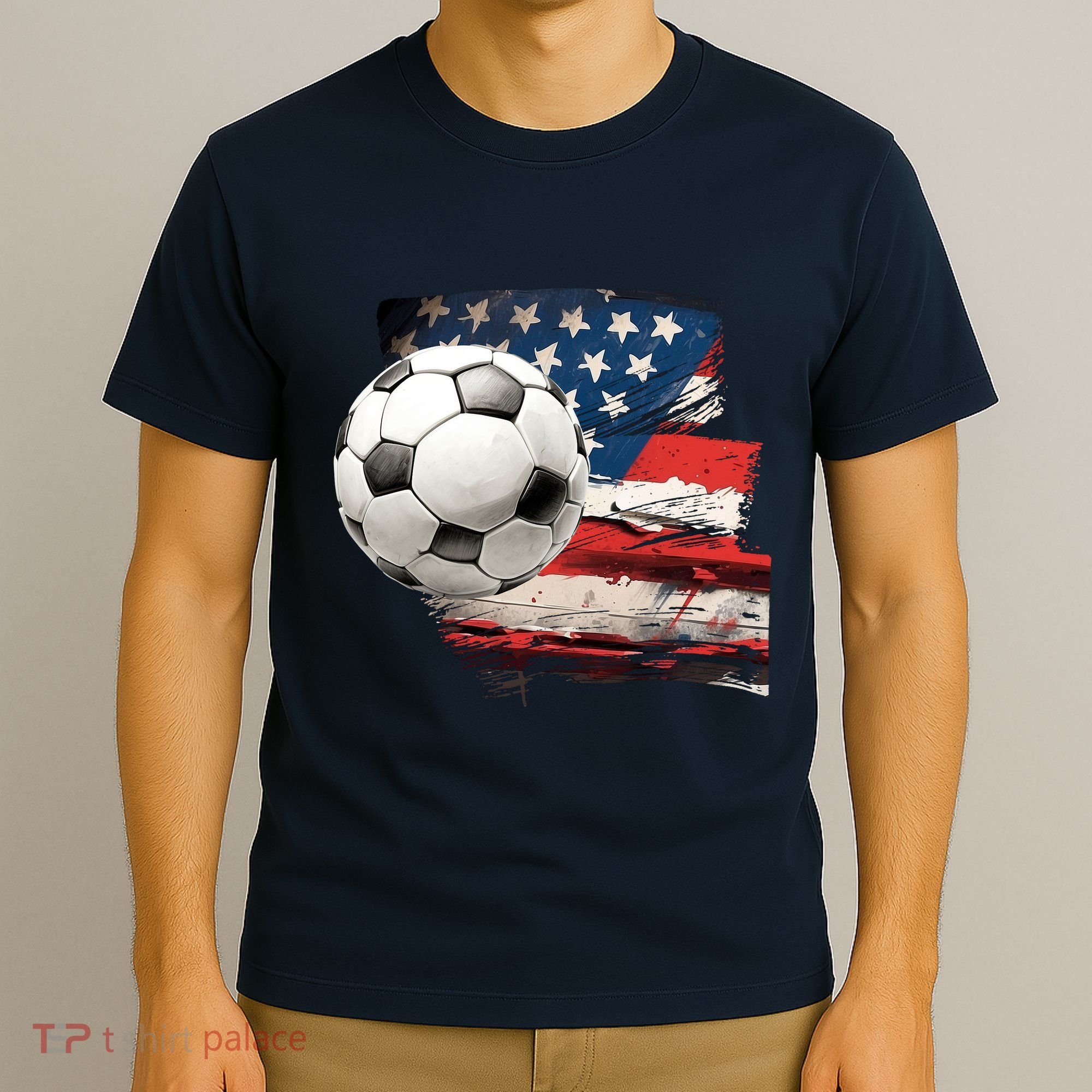 Usa Soccer Ball And Flag T-Shirt