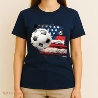 Usa Soccer Ball And Flag T-Shirt thumb 4