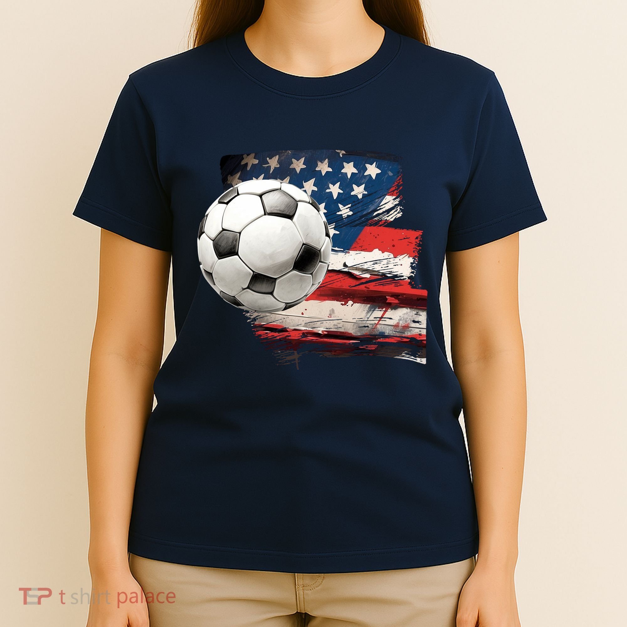 Usa Soccer Ball And Flag T-Shirt