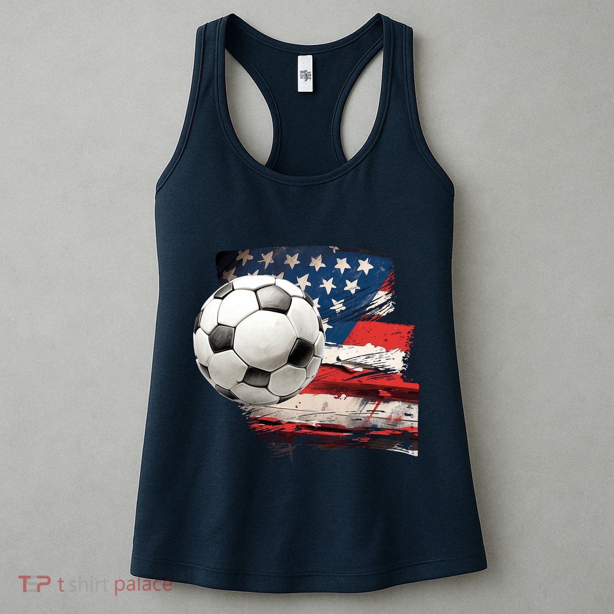 Usa Soccer Ball And Flag Women's Tank Top