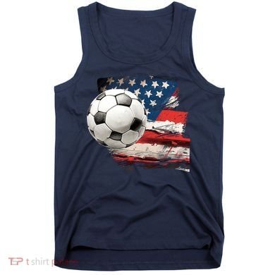 Usa Soccer Ball And Flag Tank Top