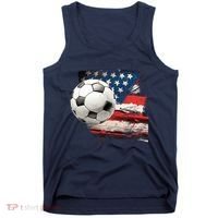 Usa Soccer Ball And Flag Tank Top thumb 0