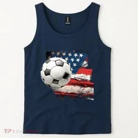 Usa Soccer Ball And Flag Tank Top thumb 2