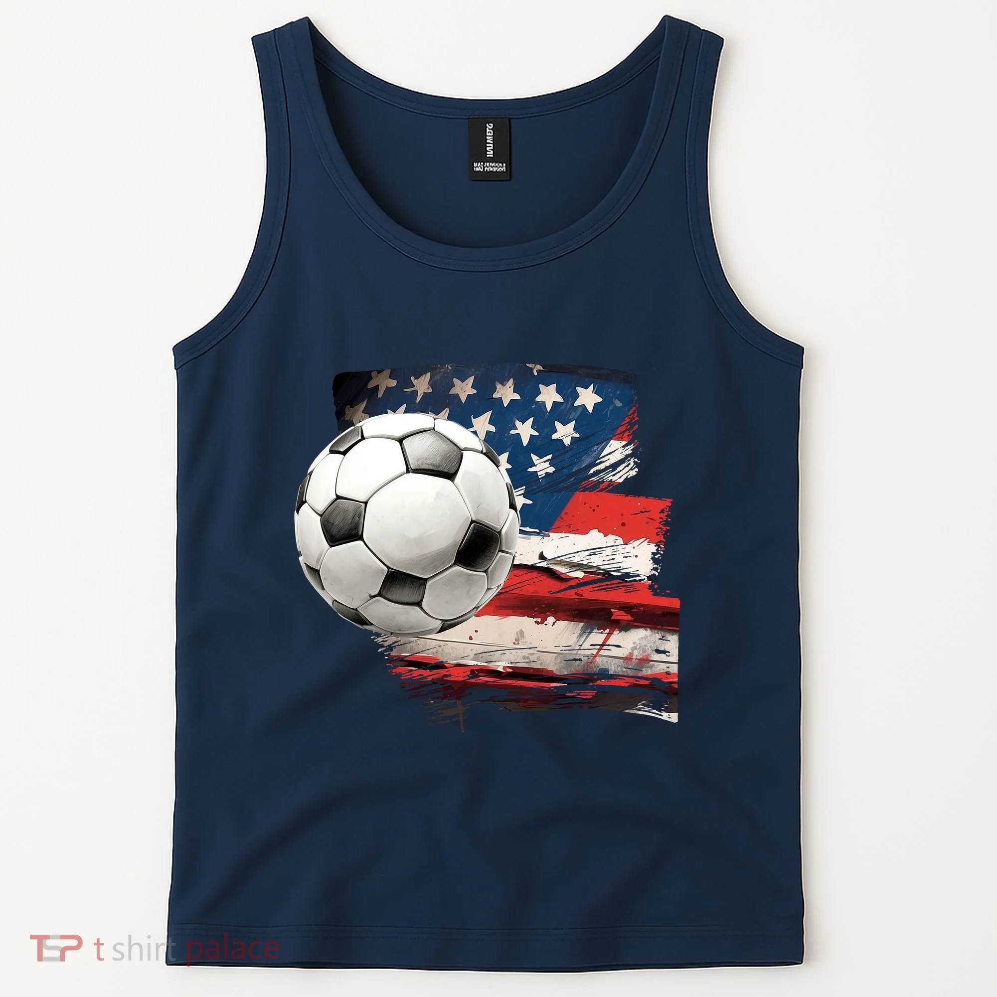 Usa Soccer Ball And Flag Tank Top